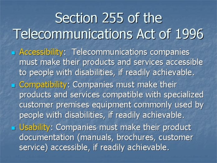 what did the telecommunications act of 1996 do